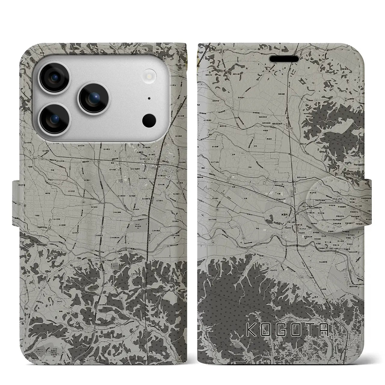 【小牛田(宮城県)】地図柄iPhoneケース(手帳タイプ)