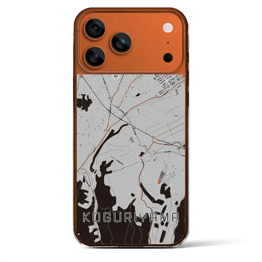 【小栗山(青森県)】地図柄iPhoneケース(クリアタイプ)