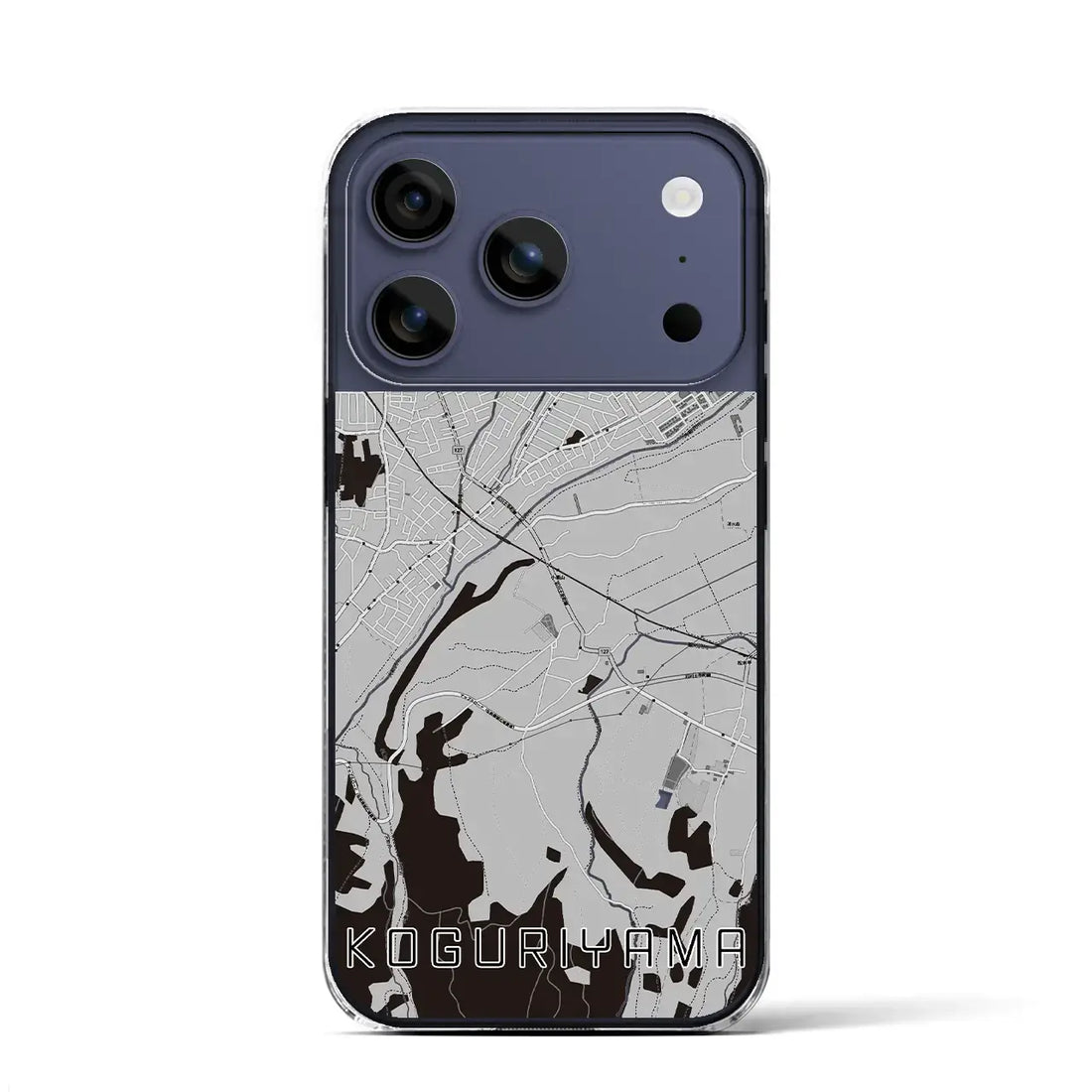 【小栗山(青森県)】地図柄iPhoneケース(クリアタイプ)