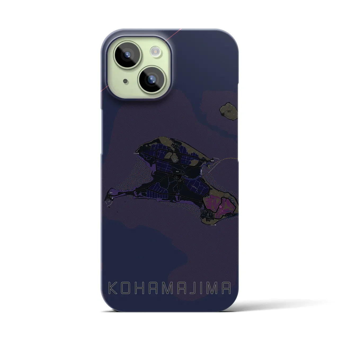 【小浜島(沖縄県)】地図柄iPhoneケース(バックカバータイプ)