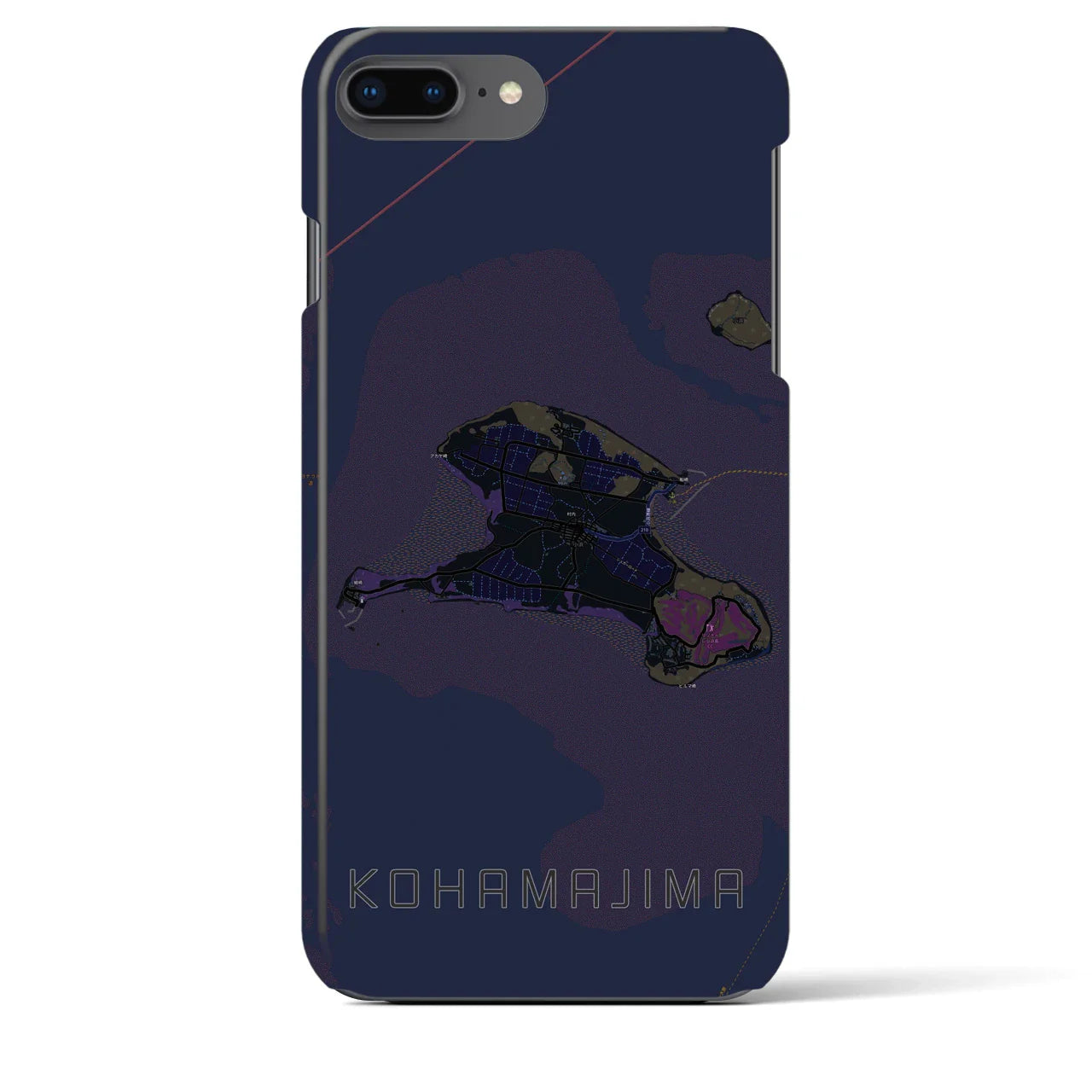 【小浜島(沖縄県)】地図柄iPhoneケース(バックカバータイプ)