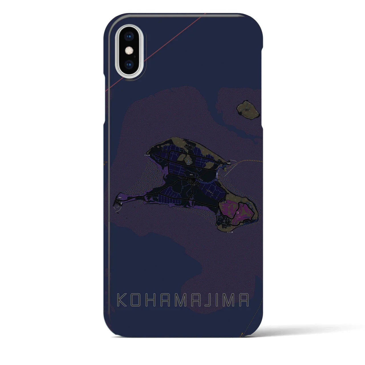 【小浜島(沖縄県)】地図柄iPhoneケース(バックカバータイプ)