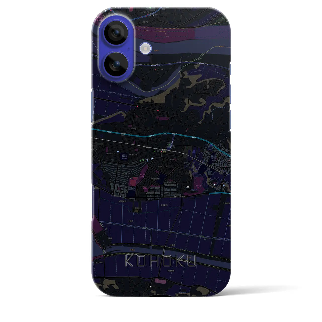 【湖北(千葉県)】地図柄iPhoneケース(バックカバータイプ)