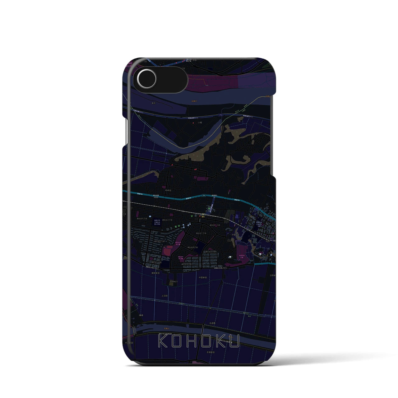 【湖北(千葉県)】地図柄iPhoneケース(バックカバータイプ)