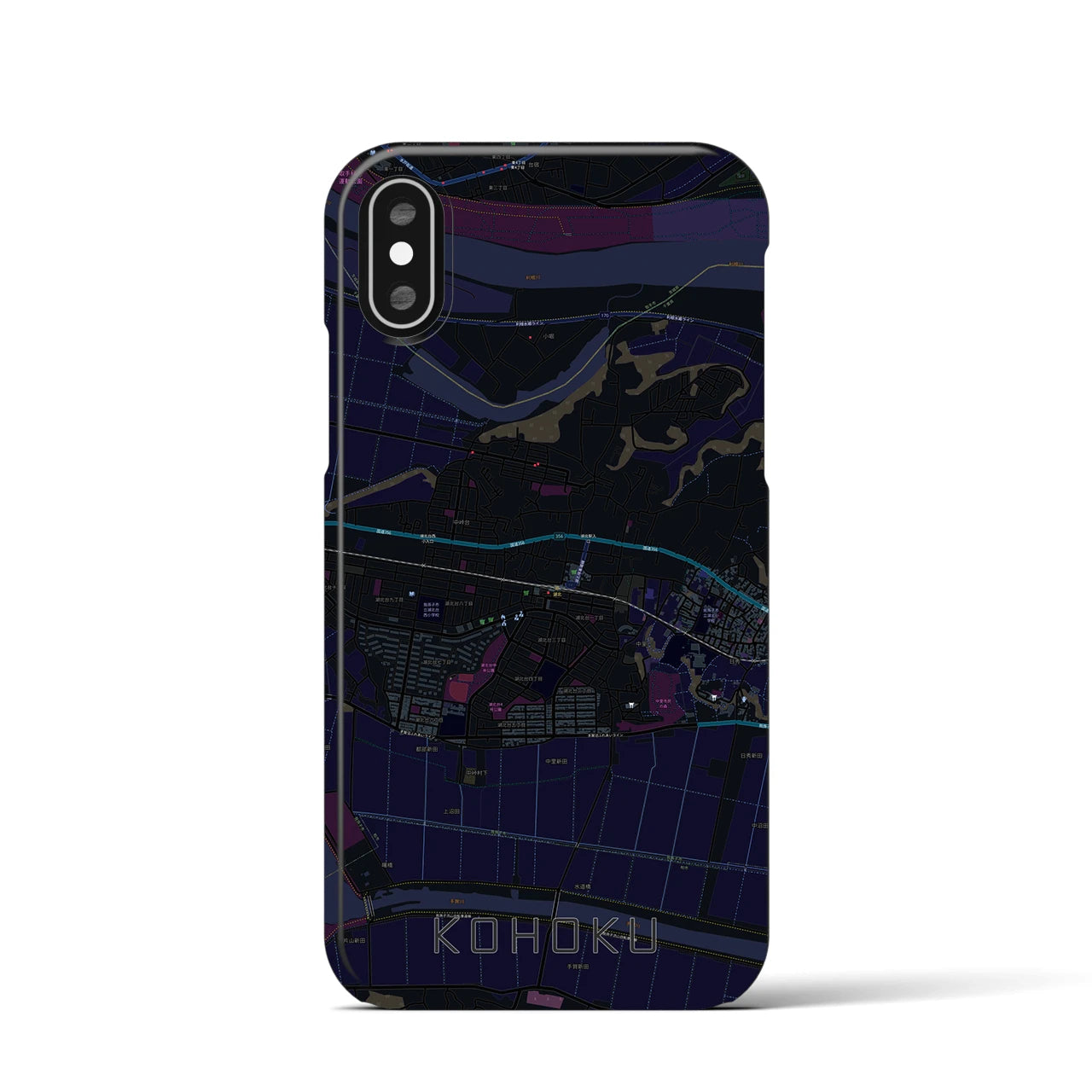 【湖北(千葉県)】地図柄iPhoneケース(バックカバータイプ)