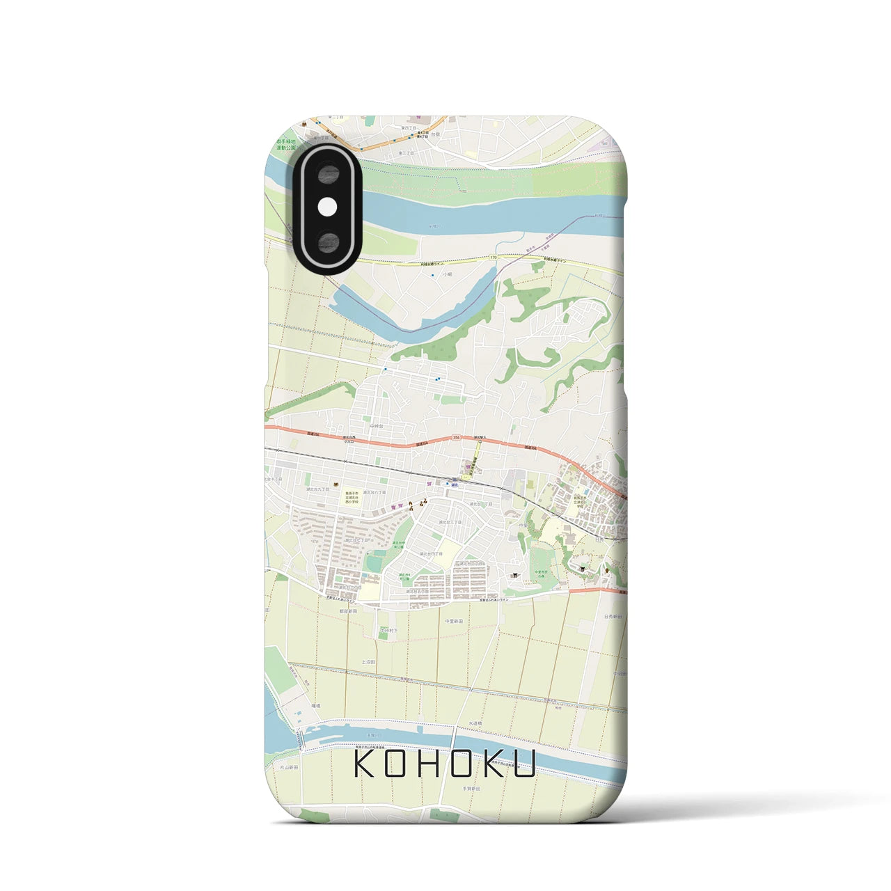 【湖北(千葉県)】地図柄iPhoneケース(バックカバータイプ)