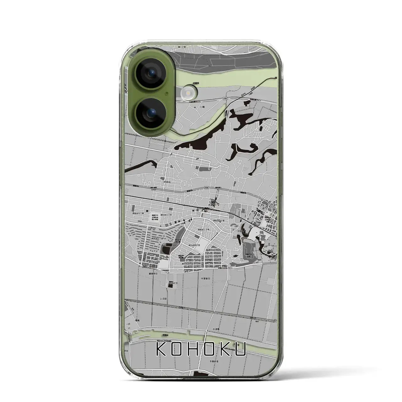 【湖北(千葉県)】地図柄iPhoneケース(クリアタイプ)モノトーン・iPhone 17 Pro Max 用