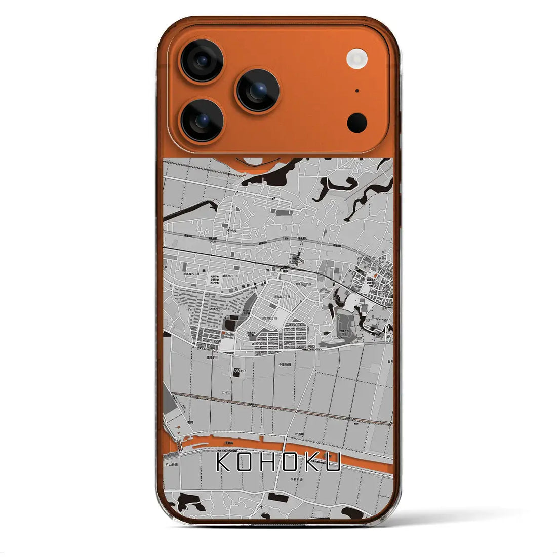 【湖北(千葉県)】地図柄iPhoneケース(クリアタイプ)