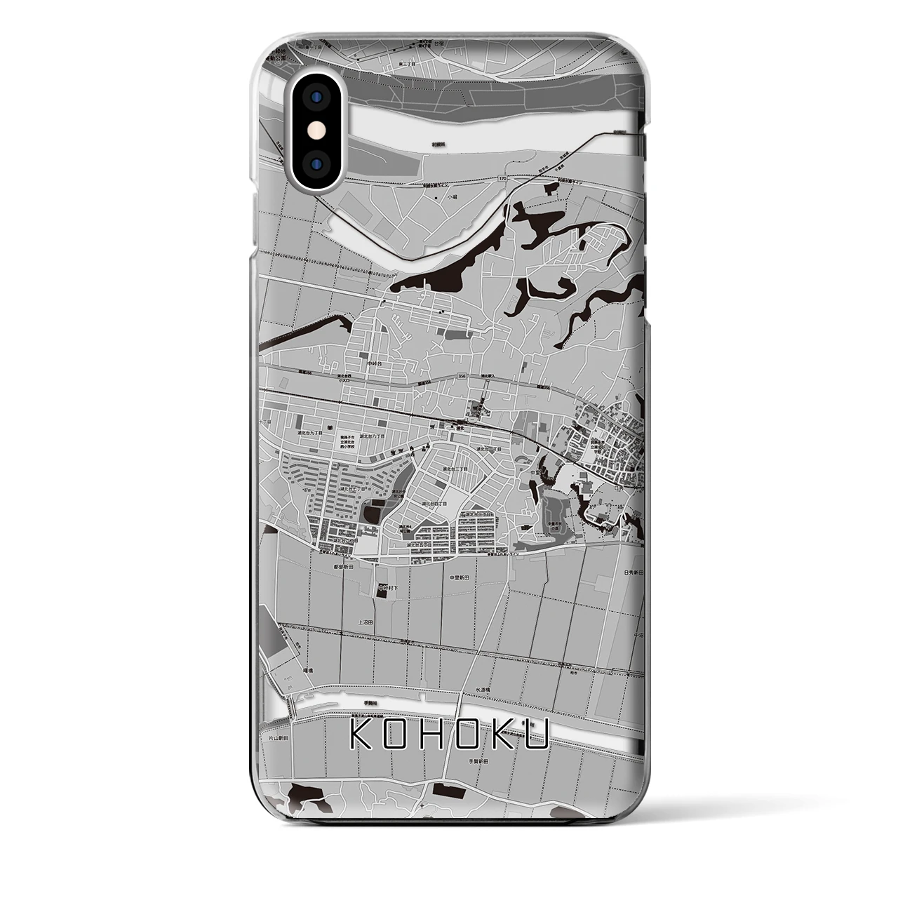 【湖北(千葉県)】地図柄iPhoneケース(クリアタイプ)