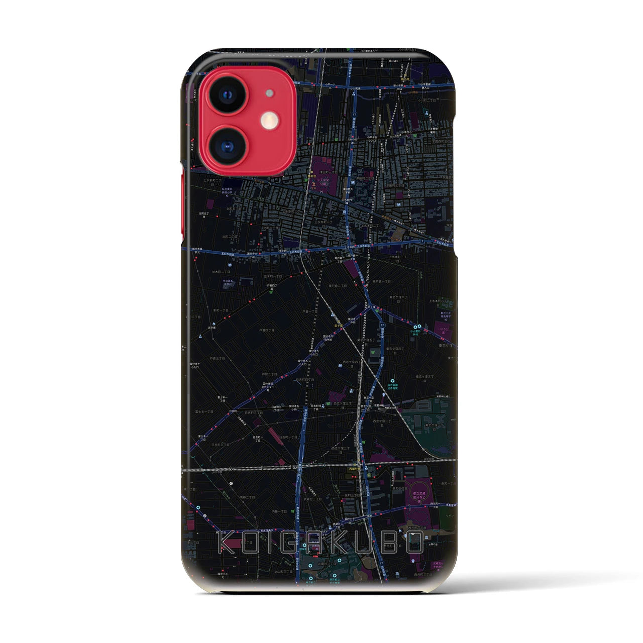 【恋ヶ窪(東京都)】地図柄iPhoneケース(バックカバータイプ)