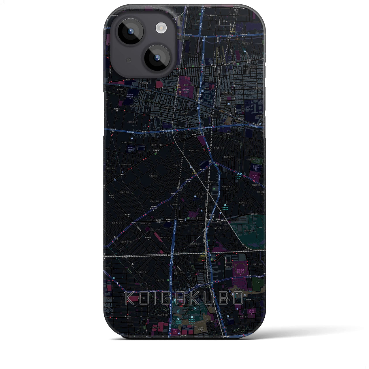 【恋ヶ窪(東京都)】地図柄iPhoneケース(バックカバータイプ)