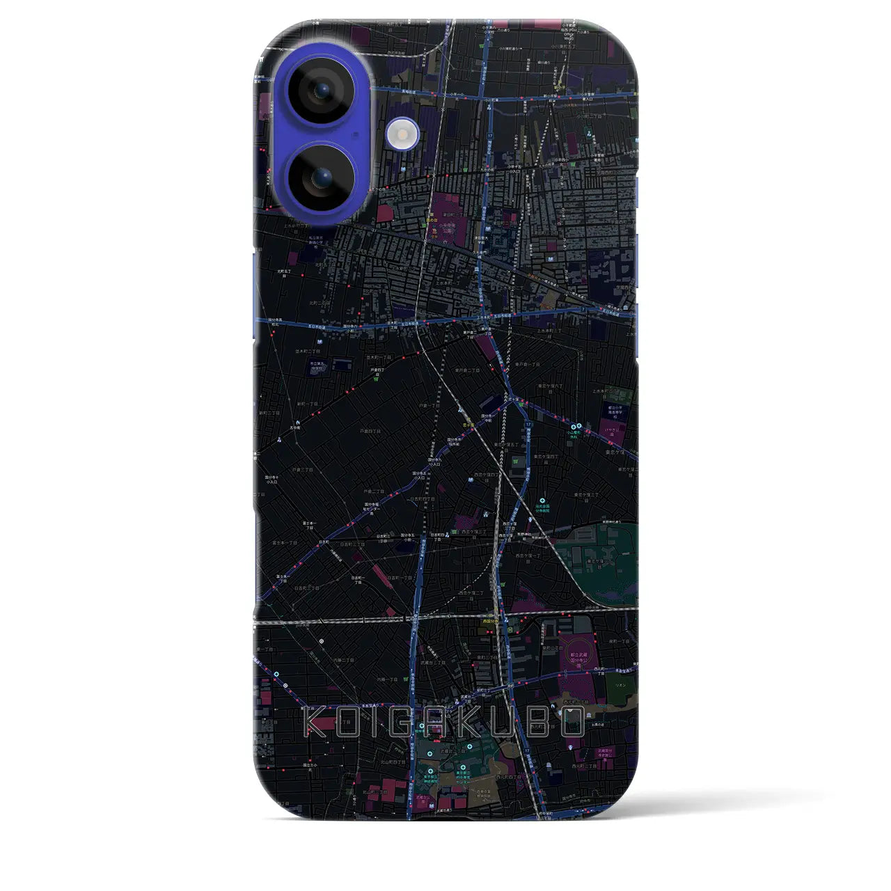 【恋ヶ窪(東京都)】地図柄iPhoneケース(バックカバータイプ)