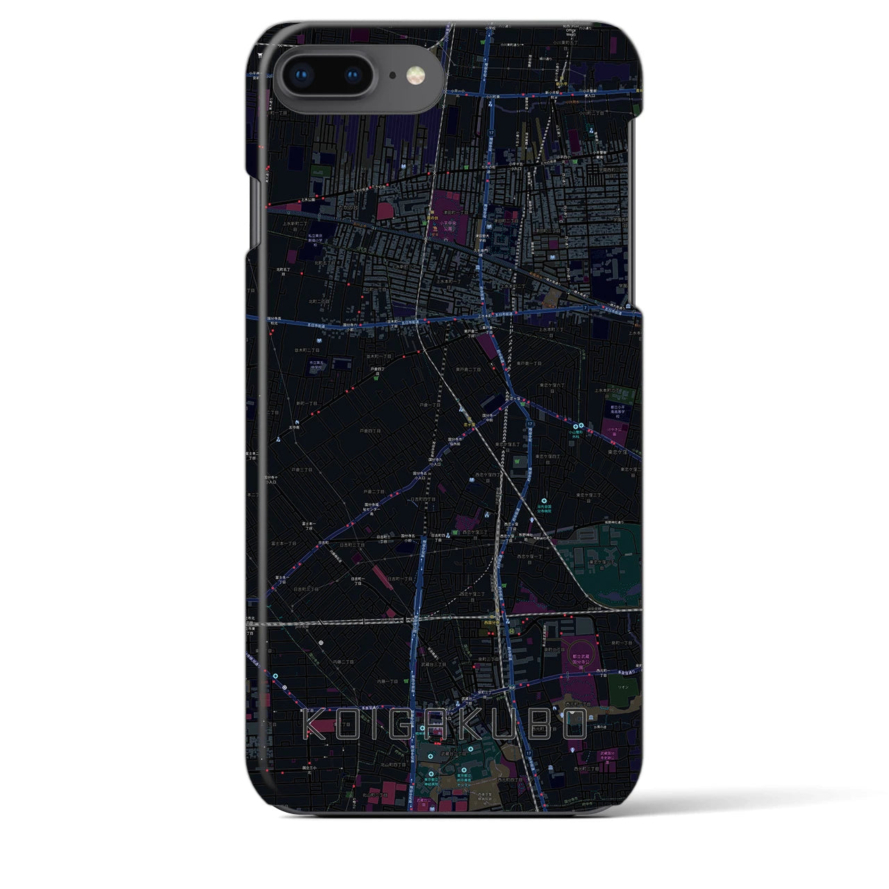 【恋ヶ窪(東京都)】地図柄iPhoneケース(バックカバータイプ)