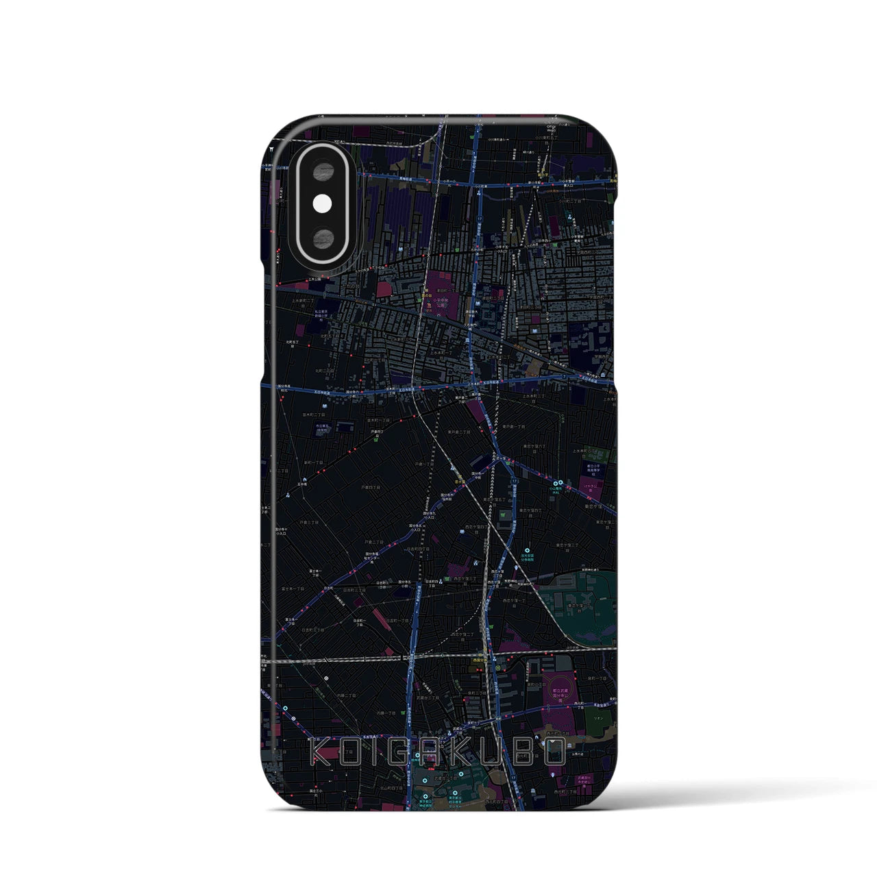 【恋ヶ窪(東京都)】地図柄iPhoneケース(バックカバータイプ)