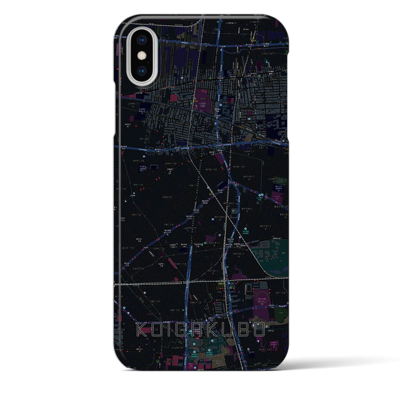 【恋ヶ窪(東京都)】地図柄iPhoneケース(バックカバータイプ)