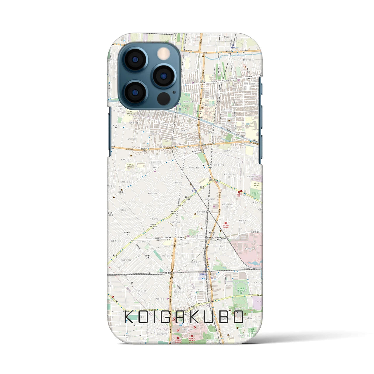 【恋ヶ窪(東京都)】地図柄iPhoneケース(バックカバータイプ)