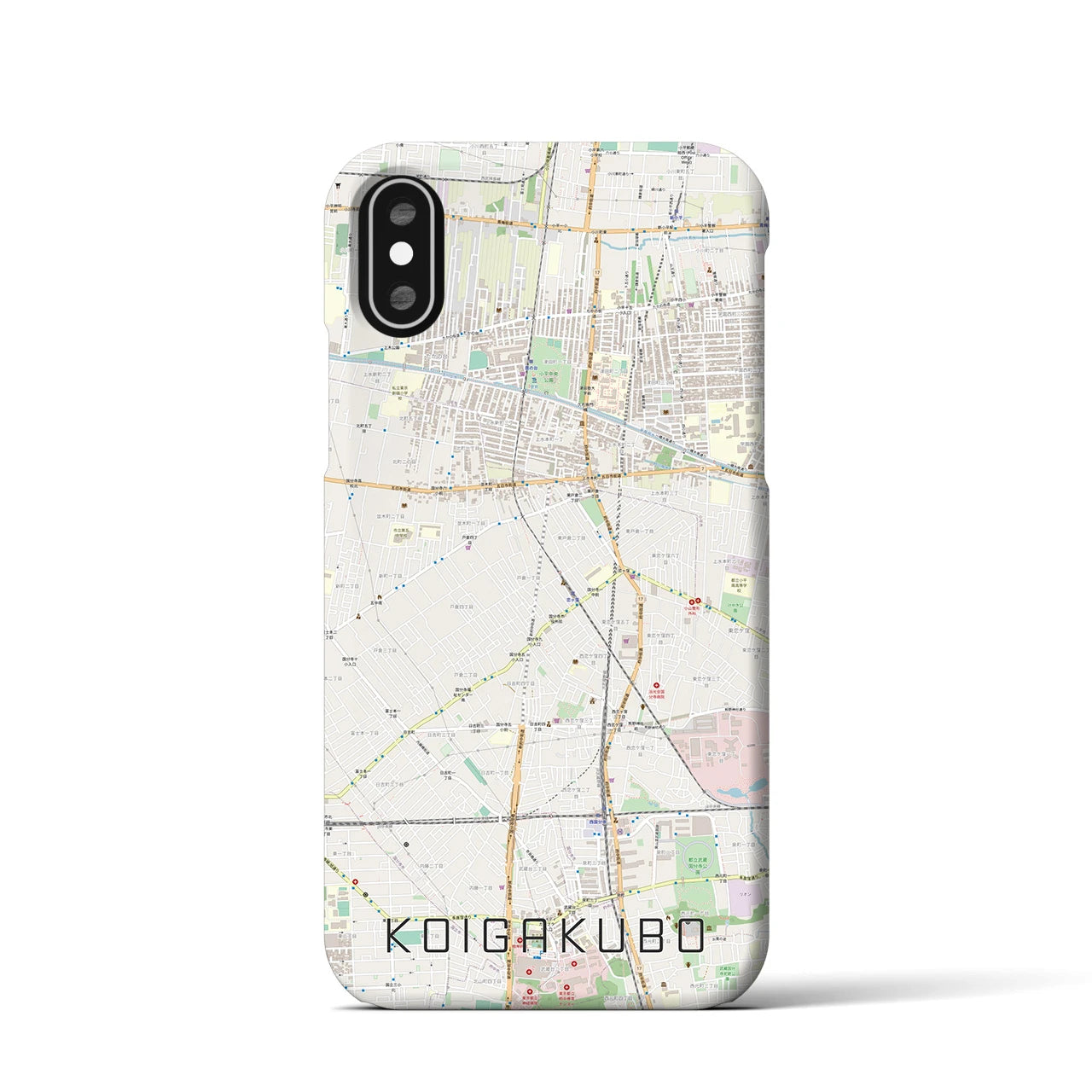 【恋ヶ窪(東京都)】地図柄iPhoneケース(バックカバータイプ)