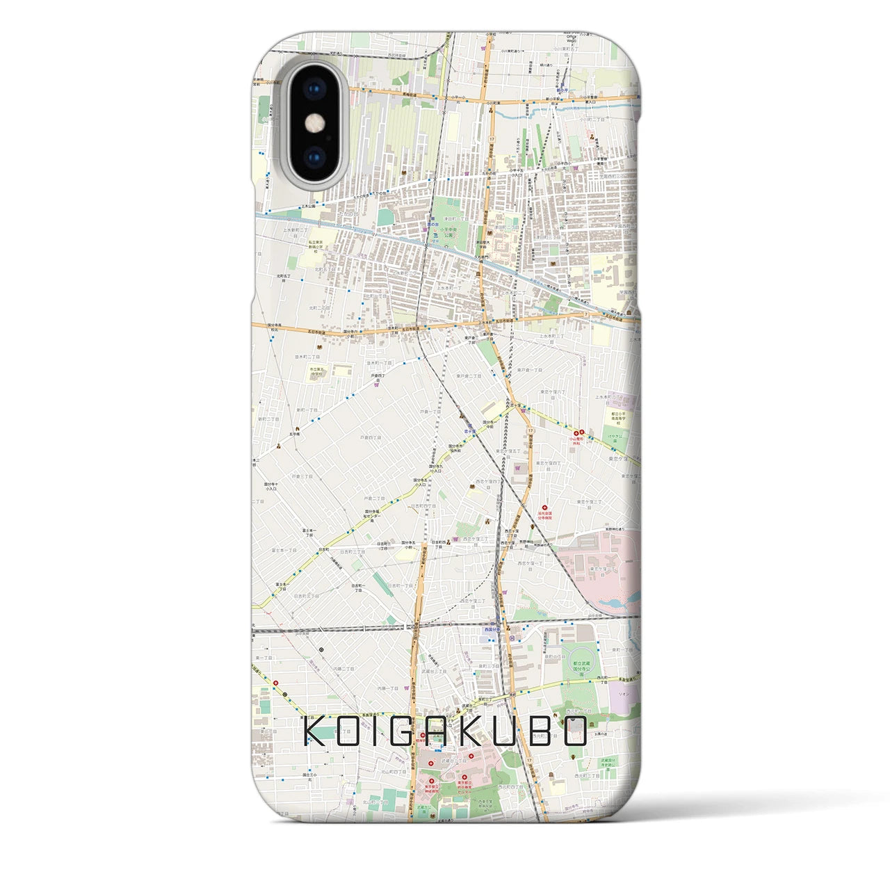 【恋ヶ窪(東京都)】地図柄iPhoneケース(バックカバータイプ)