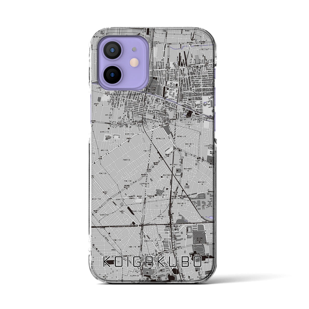 【恋ヶ窪(東京都)】地図柄iPhoneケース(クリアタイプ)