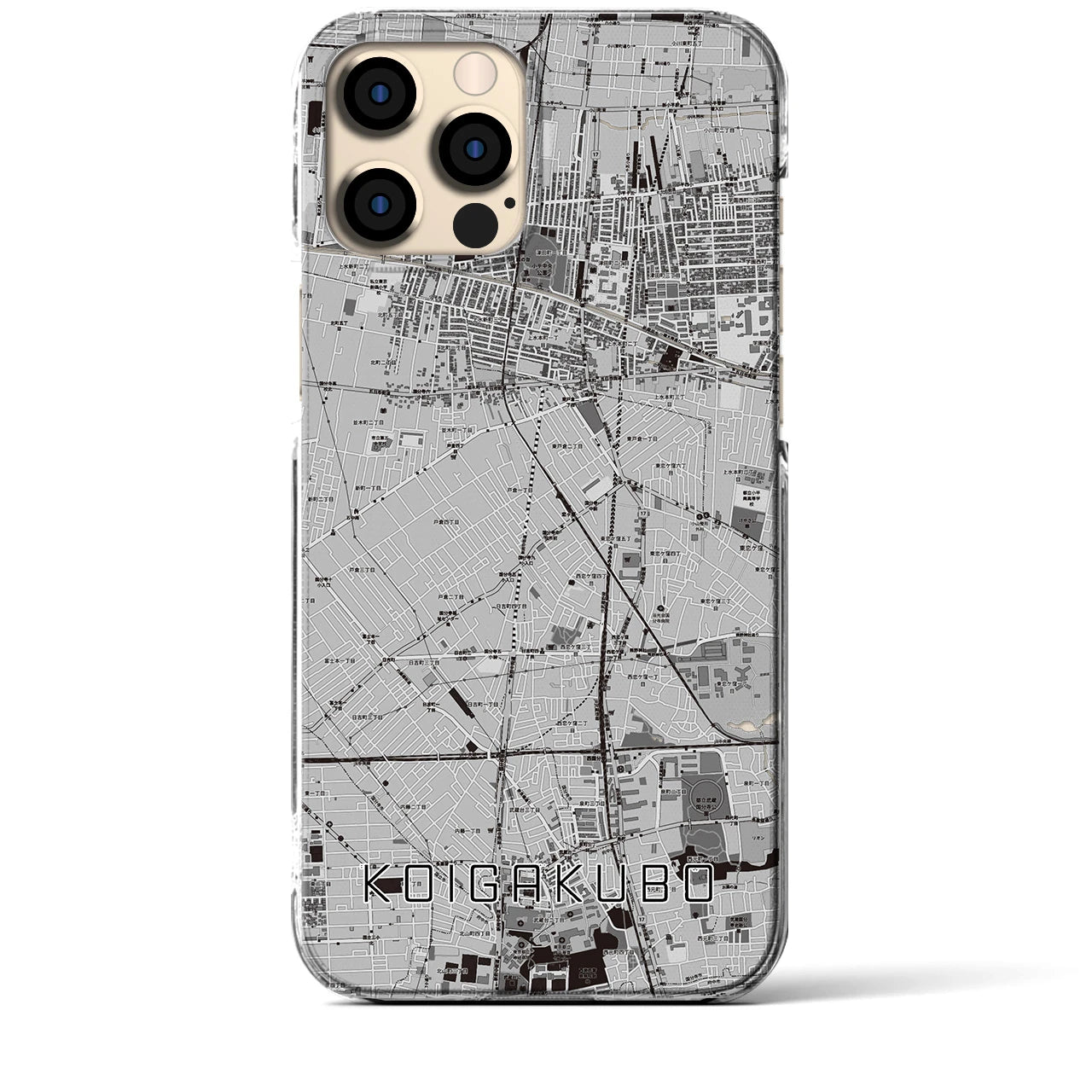 【恋ヶ窪(東京都)】地図柄iPhoneケース(クリアタイプ)