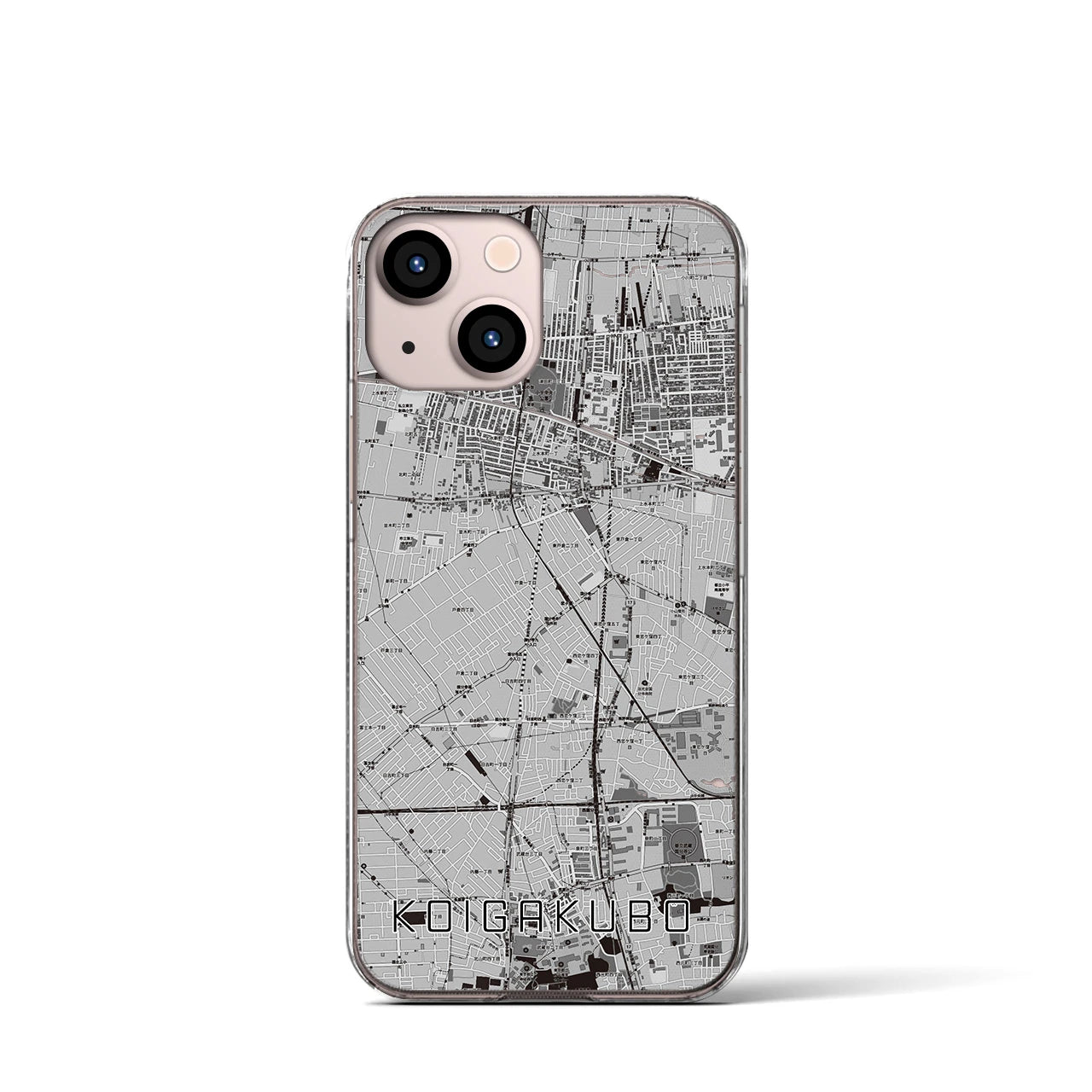 【恋ヶ窪(東京都)】地図柄iPhoneケース(クリアタイプ)