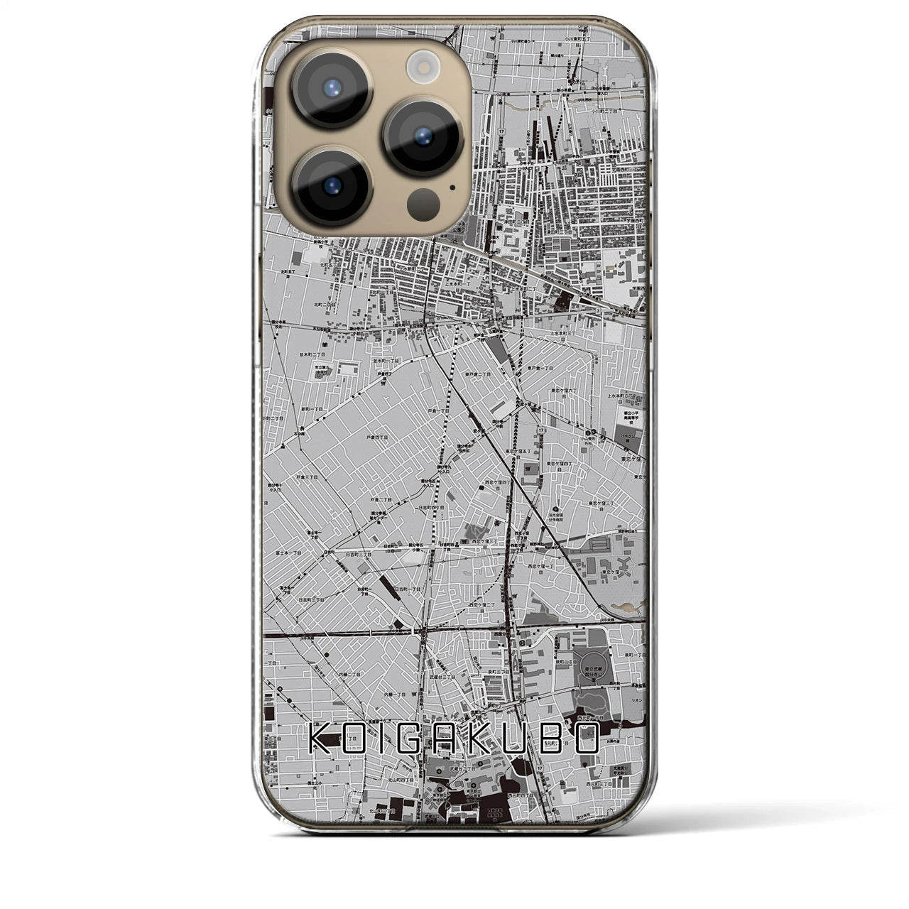 【恋ヶ窪(東京都)】地図柄iPhoneケース(クリアタイプ)