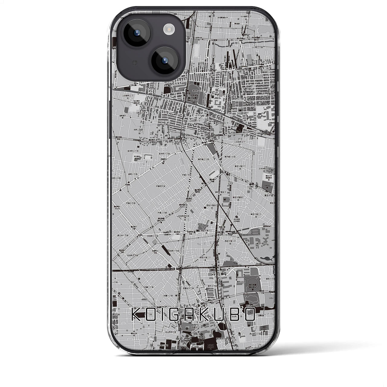 【恋ヶ窪(東京都)】地図柄iPhoneケース(クリアタイプ)