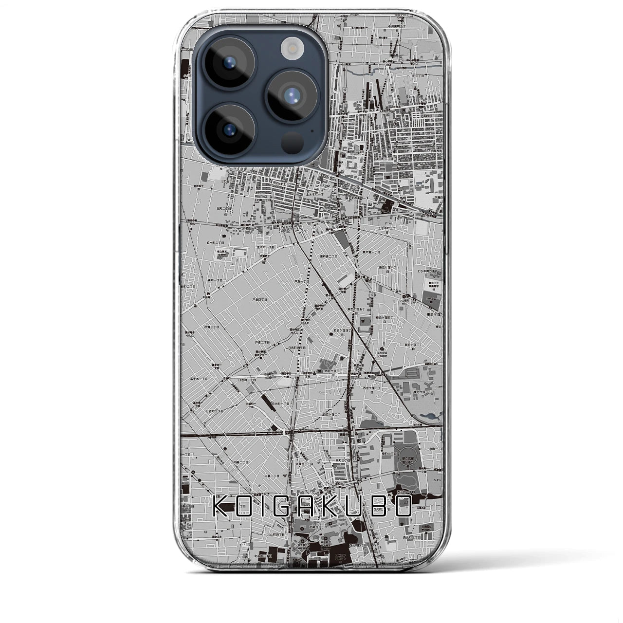 【恋ヶ窪(東京都)】地図柄iPhoneケース(クリアタイプ)