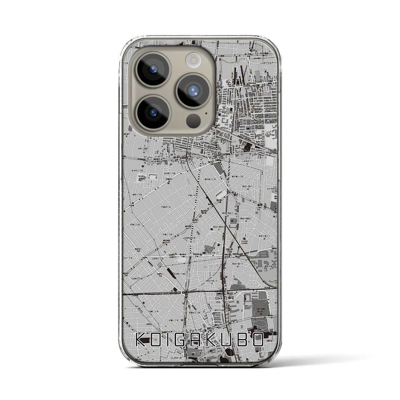 【恋ヶ窪(東京都)】地図柄iPhoneケース(クリアタイプ)