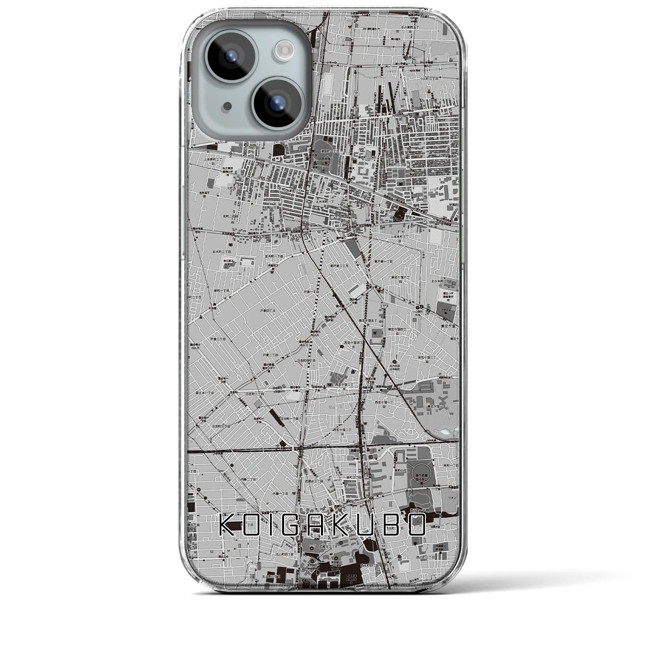 【恋ヶ窪(東京都)】地図柄iPhoneケース(クリアタイプ)