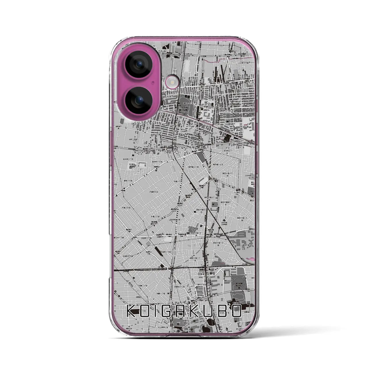 【恋ヶ窪(東京都)】地図柄iPhoneケース(クリアタイプ)