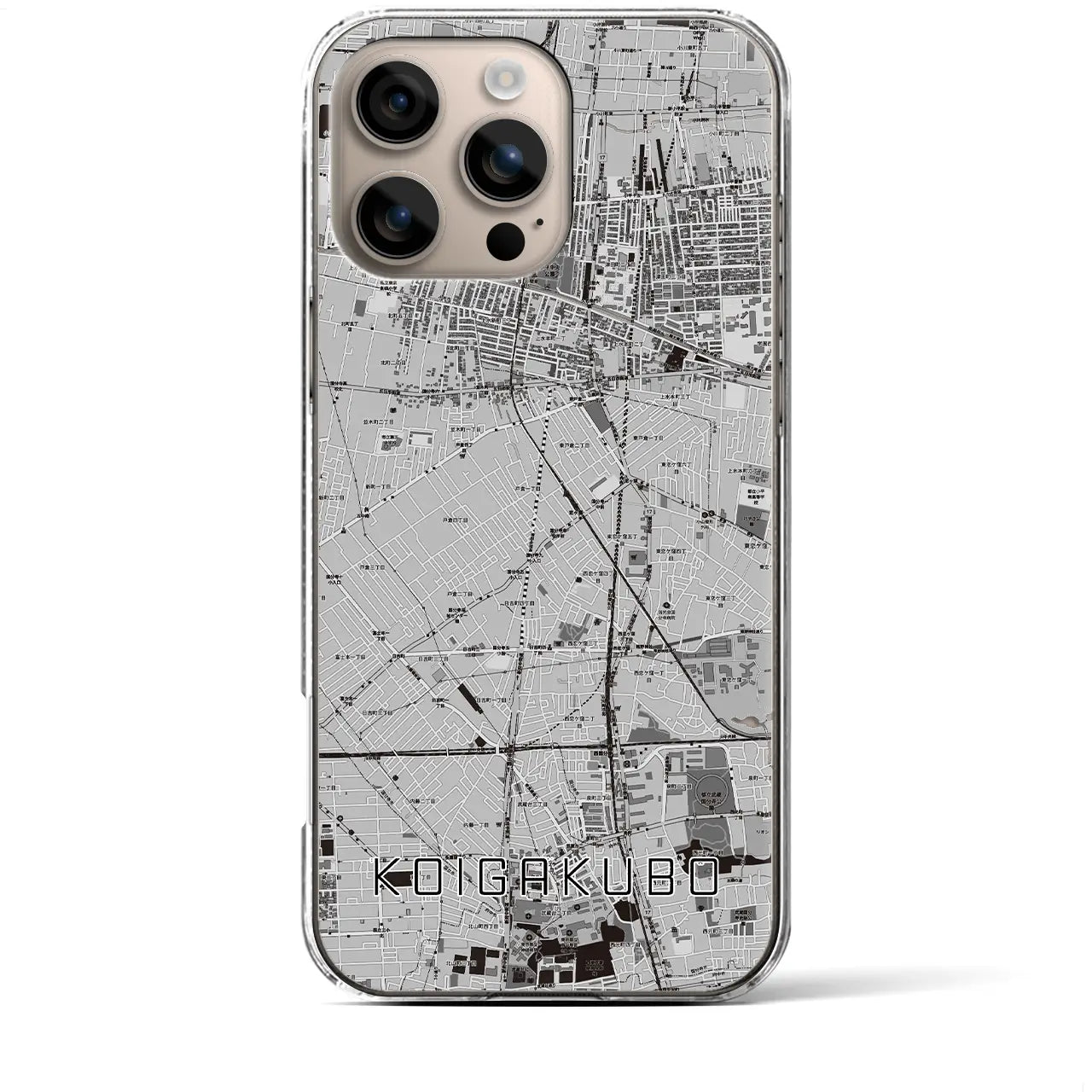 【恋ヶ窪(東京都)】地図柄iPhoneケース(クリアタイプ)