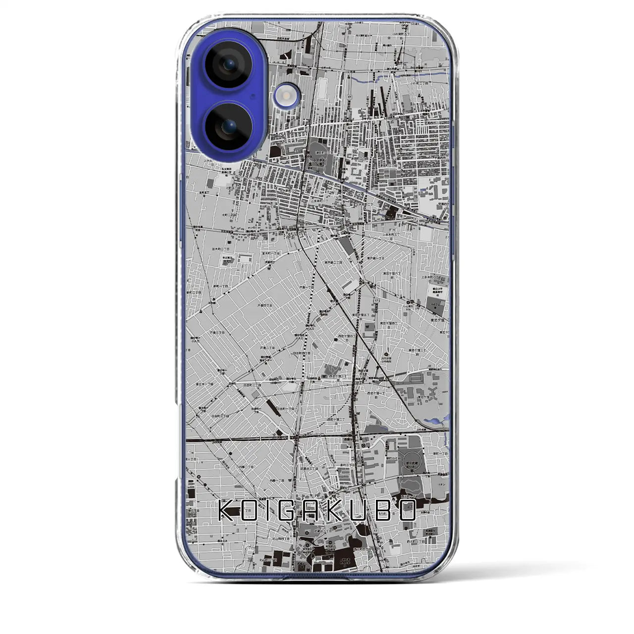 【恋ヶ窪(東京都)】地図柄iPhoneケース(クリアタイプ)