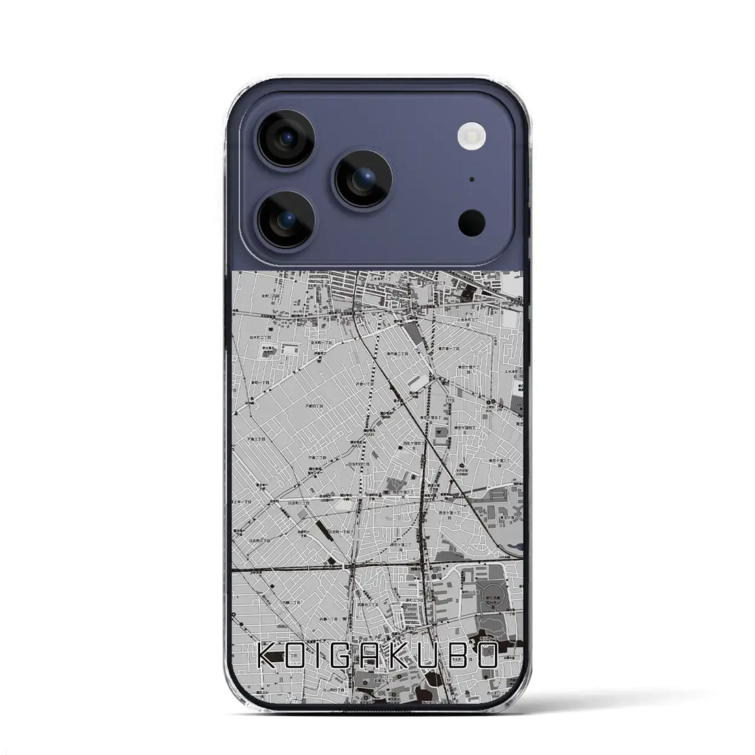 【恋ヶ窪(東京都)】地図柄iPhoneケース(クリアタイプ)