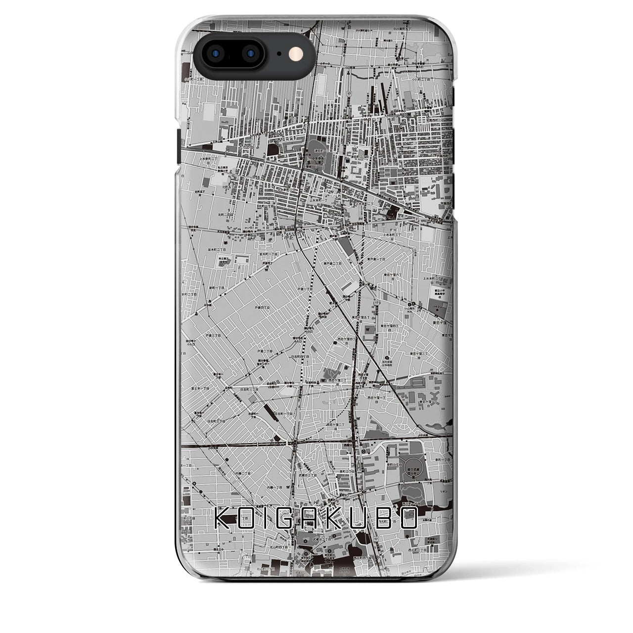 【恋ヶ窪(東京都)】地図柄iPhoneケース(クリアタイプ)