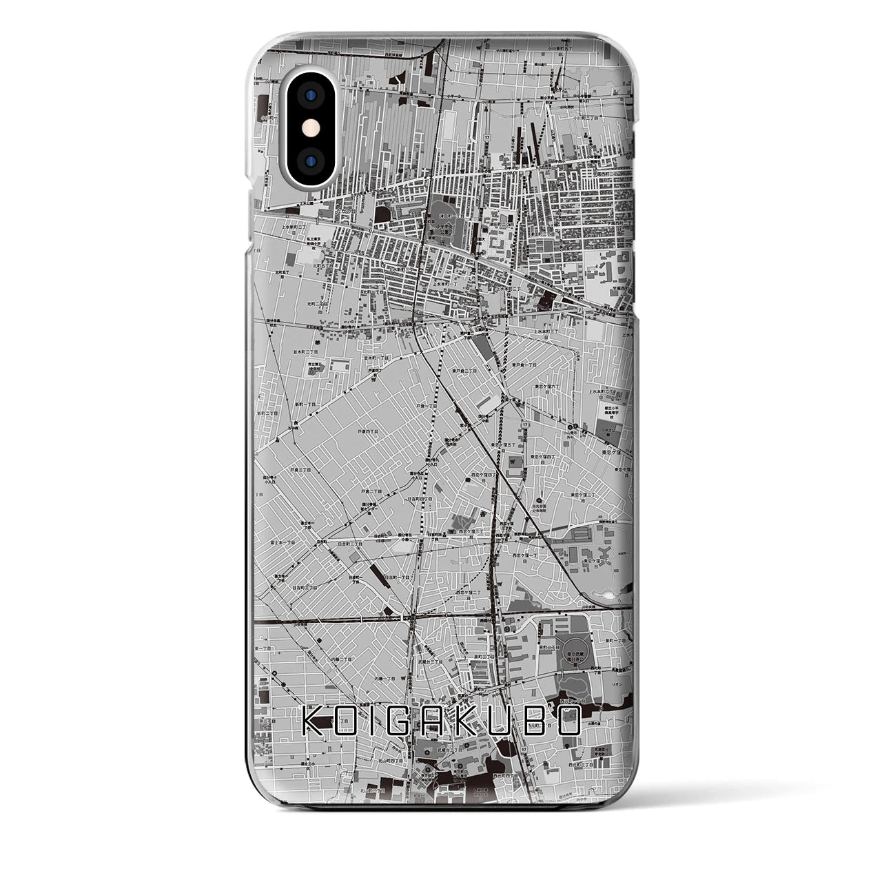 【恋ヶ窪(東京都)】地図柄iPhoneケース(クリアタイプ)