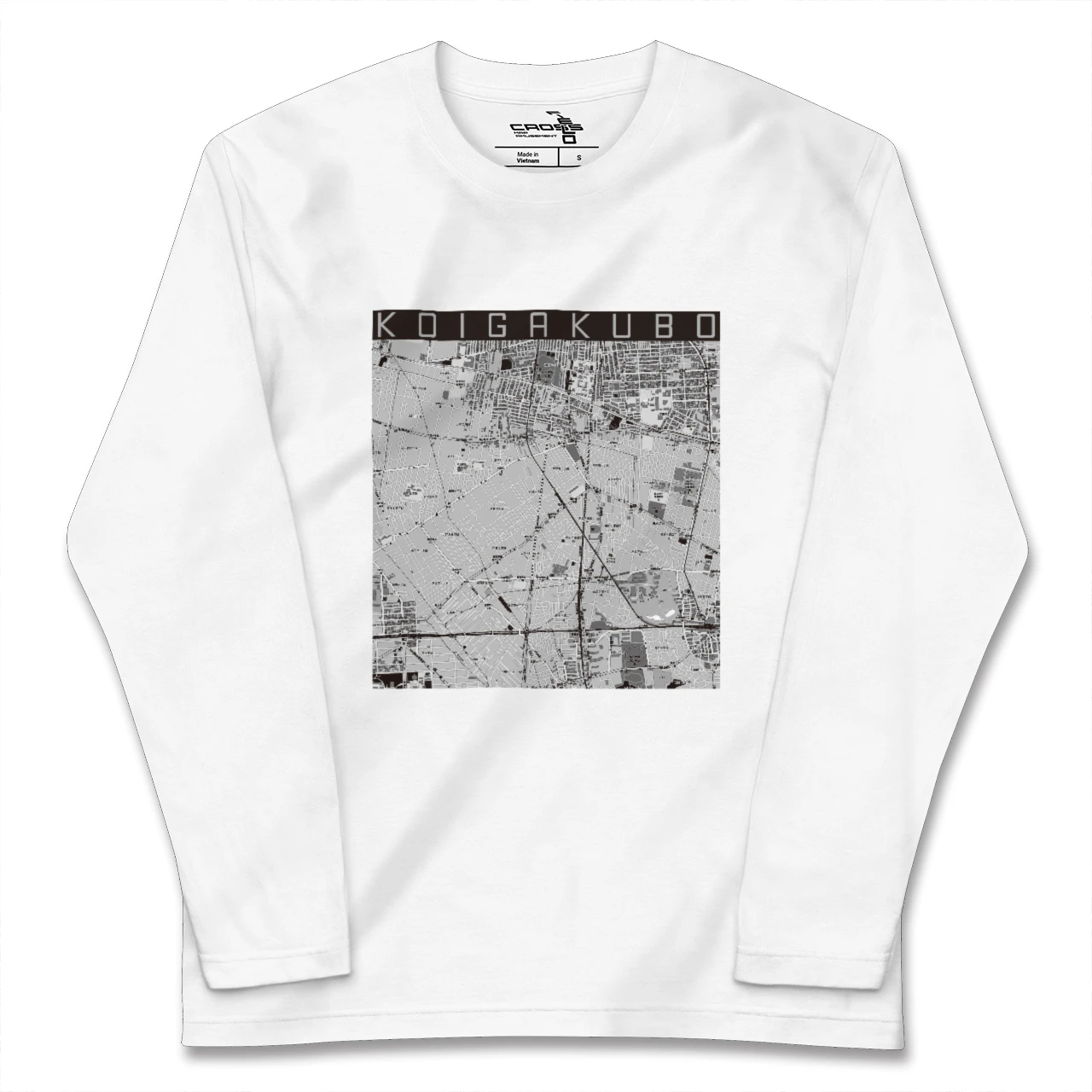 【恋ヶ窪(東京都)】地図柄ロングスリーブTシャツ