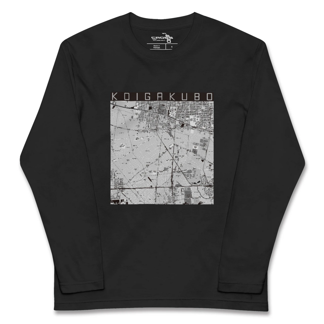 【恋ヶ窪(東京都)】地図柄ロングスリーブTシャツ