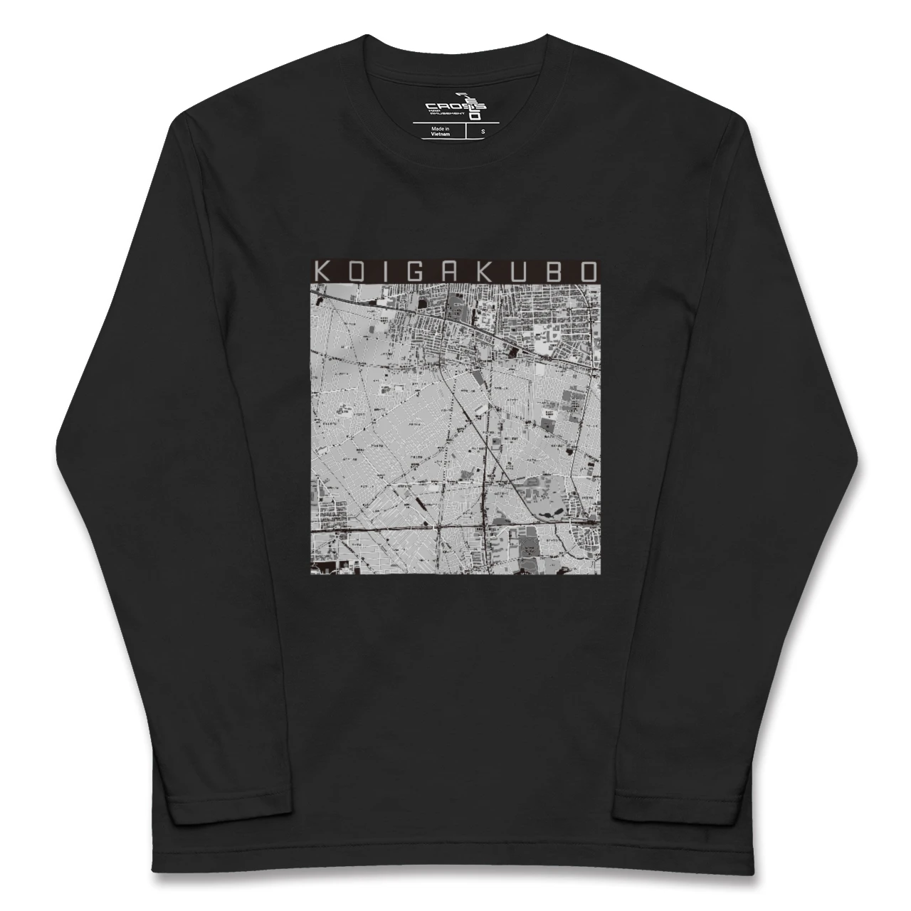 【恋ヶ窪(東京都)】地図柄ロングスリーブTシャツ