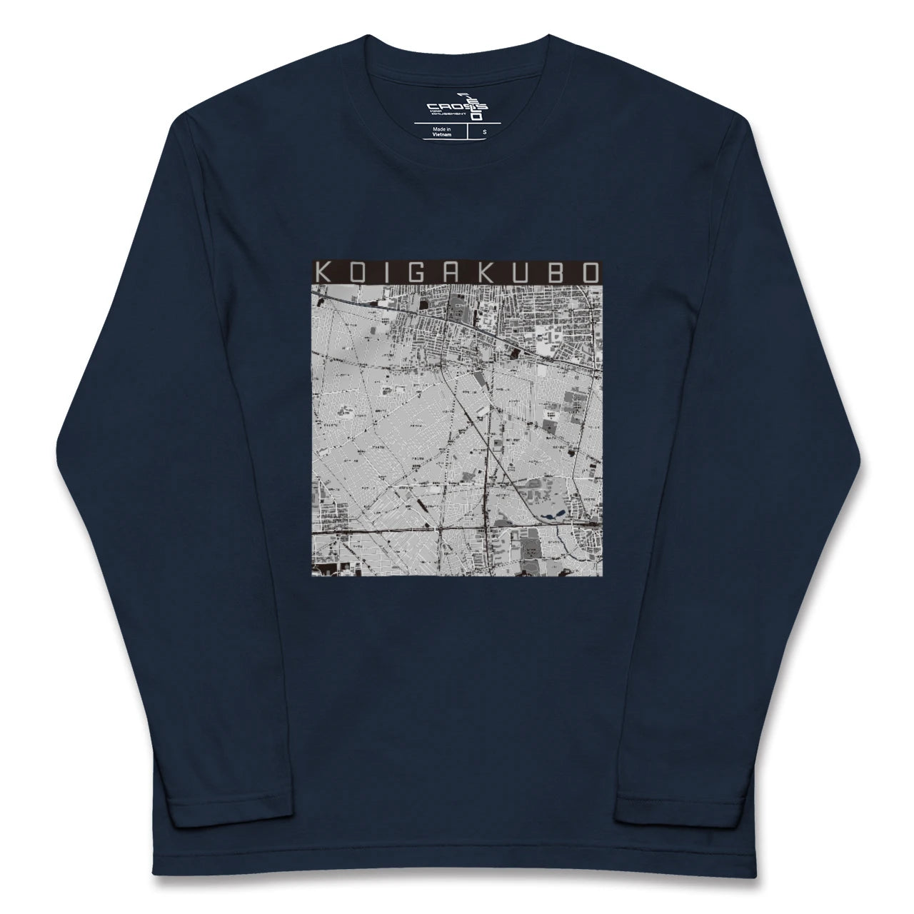 【恋ヶ窪(東京都)】地図柄ロングスリーブTシャツ