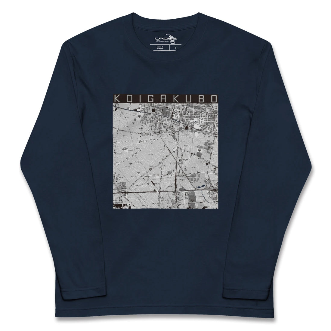 【恋ヶ窪(東京都)】地図柄ロングスリーブTシャツ