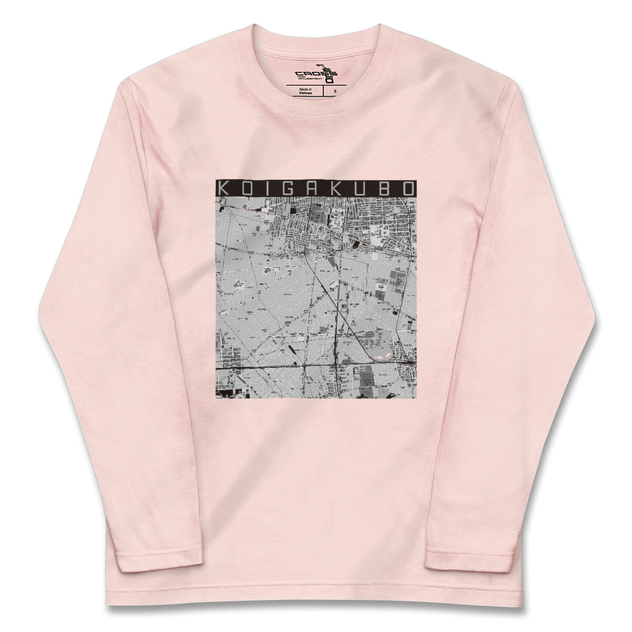 【恋ヶ窪(東京都)】地図柄ロングスリーブTシャツ