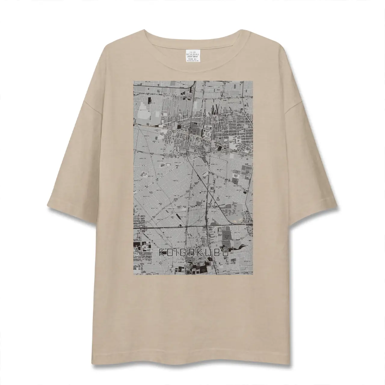 【恋ヶ窪(東京都)】地図柄ビッグシルエットTシャツ