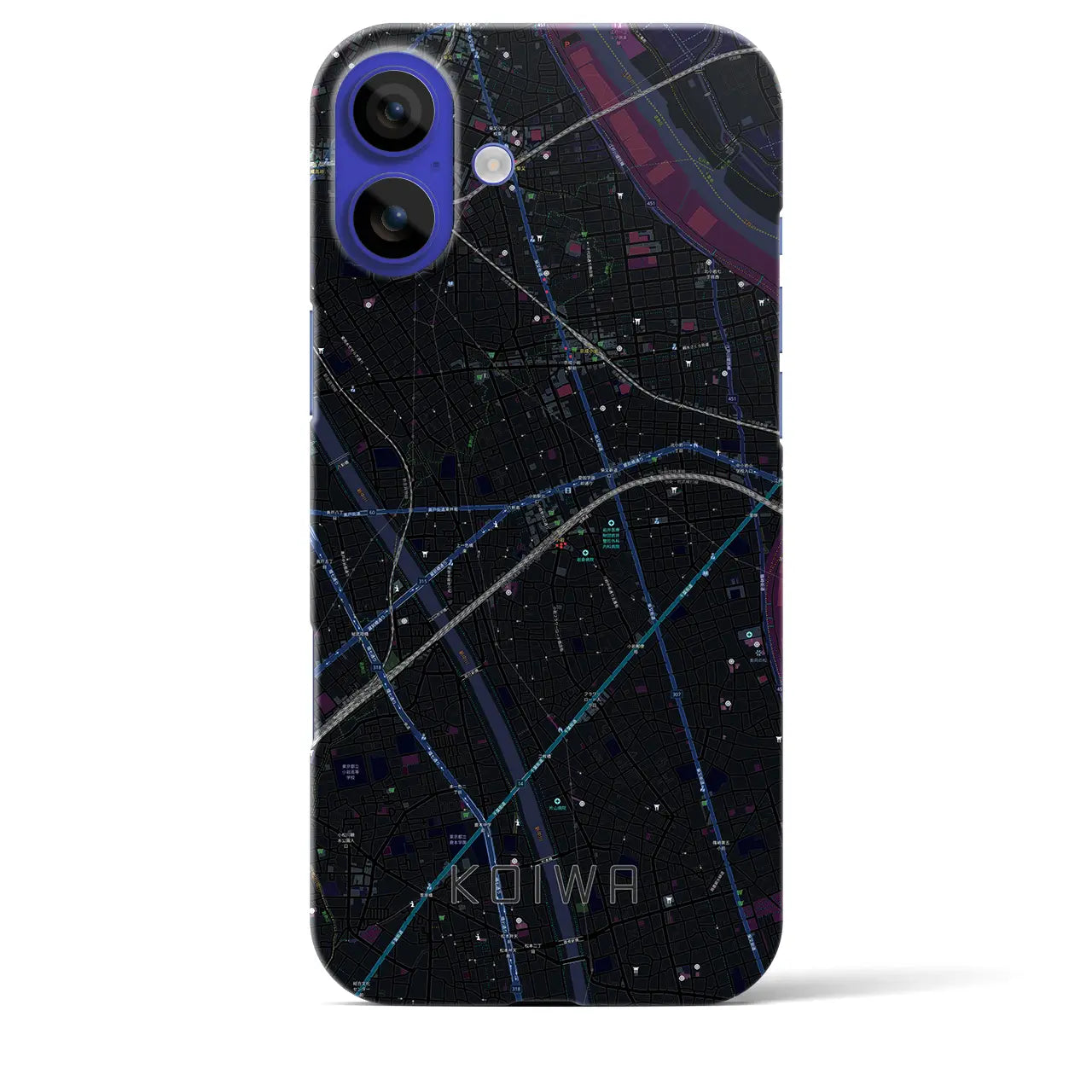 【小岩(東京都)】地図柄iPhoneケース(バックカバータイプ)