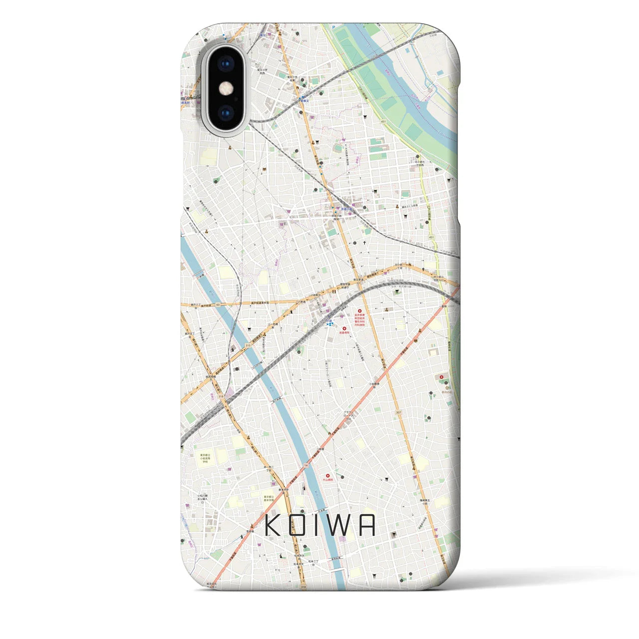 【小岩(東京都)】地図柄iPhoneケース(バックカバータイプ)