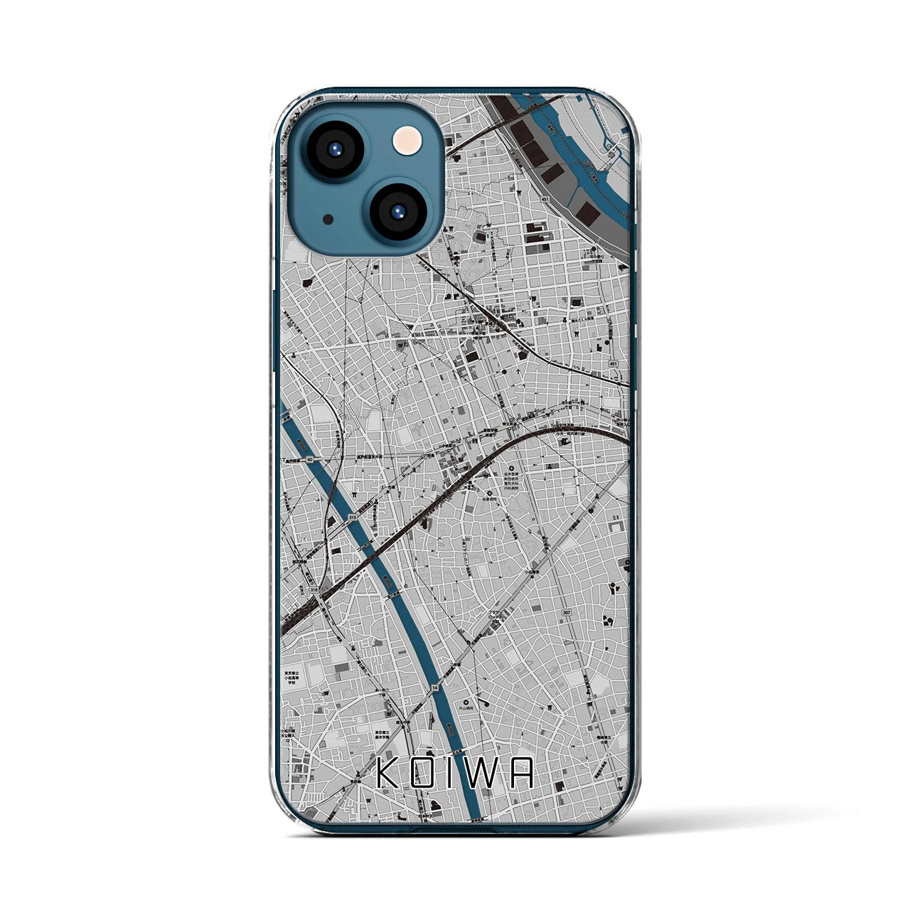 【小岩(東京都)】地図柄iPhoneケース(クリアタイプ)