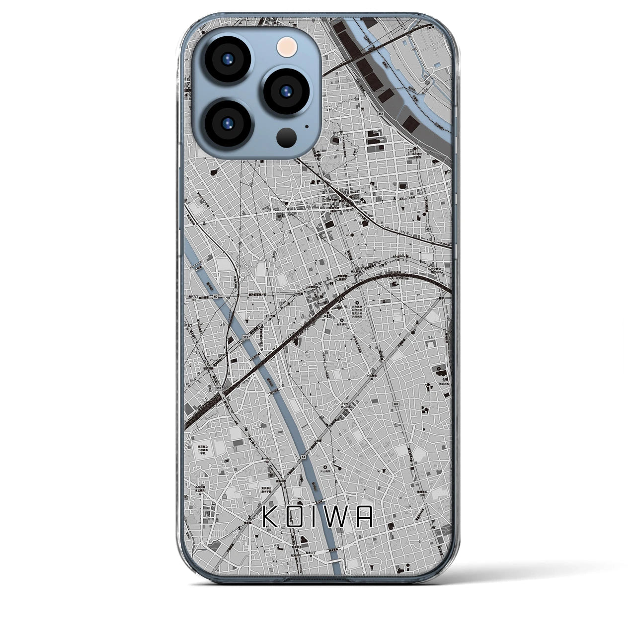 【小岩(東京都)】地図柄iPhoneケース(クリアタイプ)