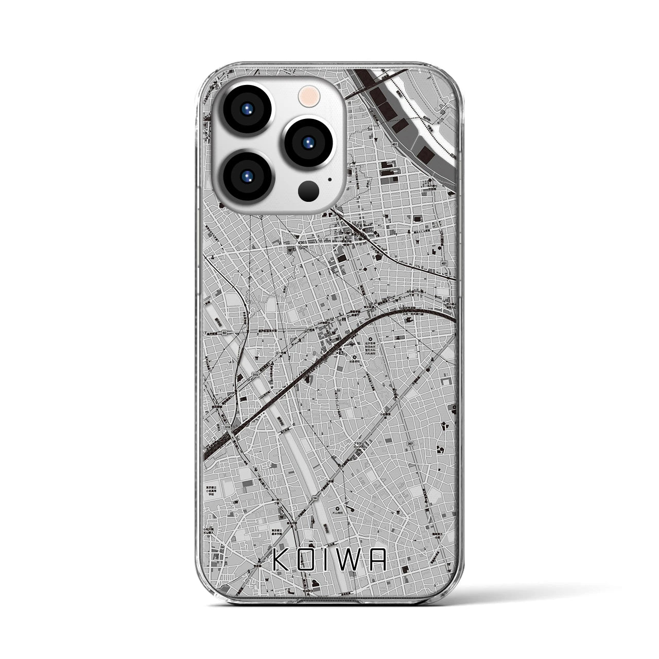 【小岩(東京都)】地図柄iPhoneケース(クリアタイプ)