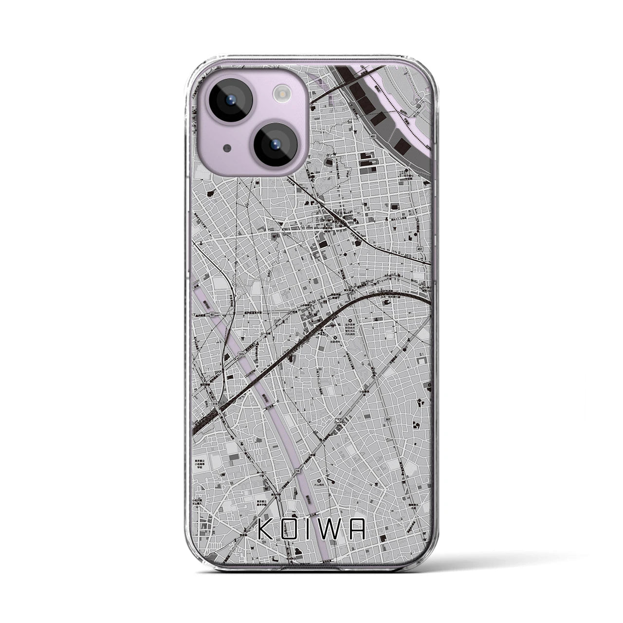 【小岩(東京都)】地図柄iPhoneケース(クリアタイプ)