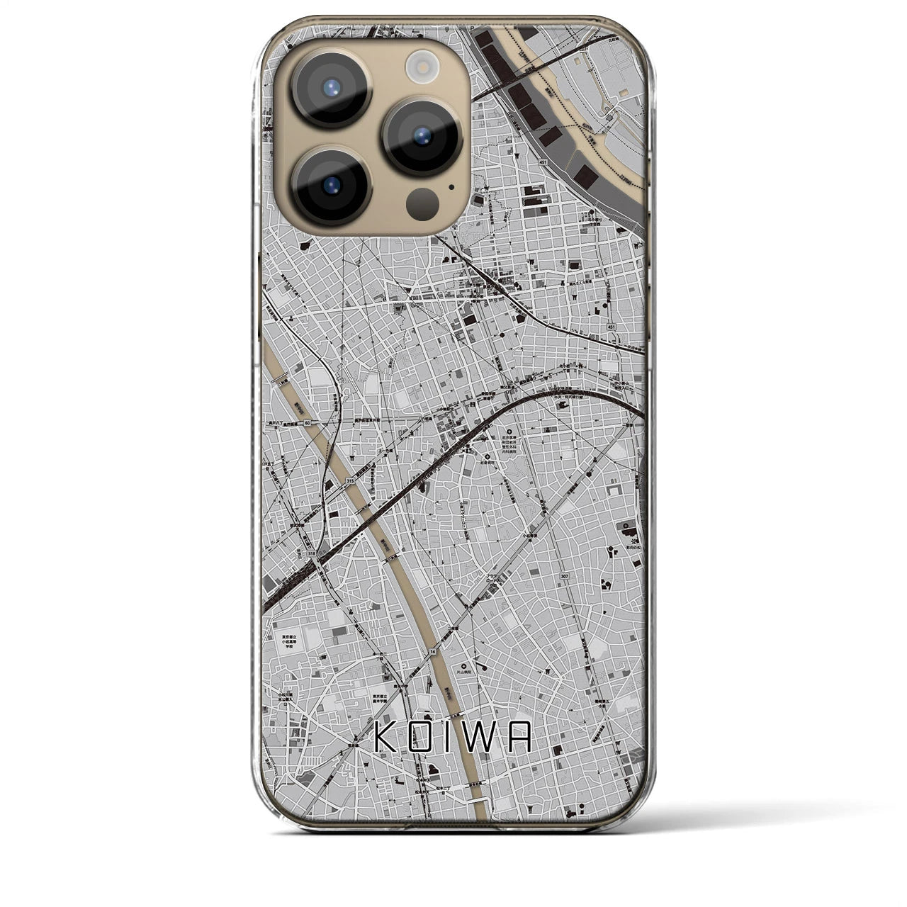 【小岩(東京都)】地図柄iPhoneケース(クリアタイプ)